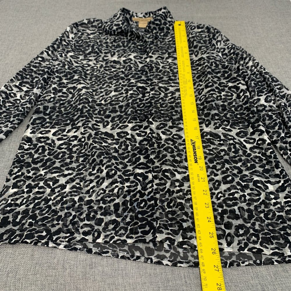 Notations Women's Button Down Sheer Blouse Leopar… - image 7